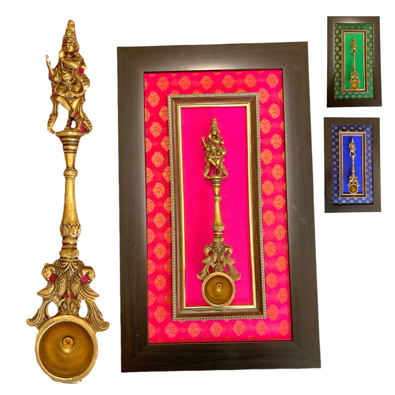Decorative Brass Dancing Krishna Wall Art for Living Room Office House Pooja Room Hindu God Statue Modern Artwork Return Gift Pooja Favor Decorative Wall Hanging Showpiece